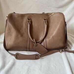 Sole Society Weekender Faux Leather Duffle Bag Tan